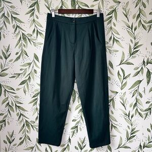 Paisie Cotton Ankle Trousers. Green. Size 6 (UK Size 10).
